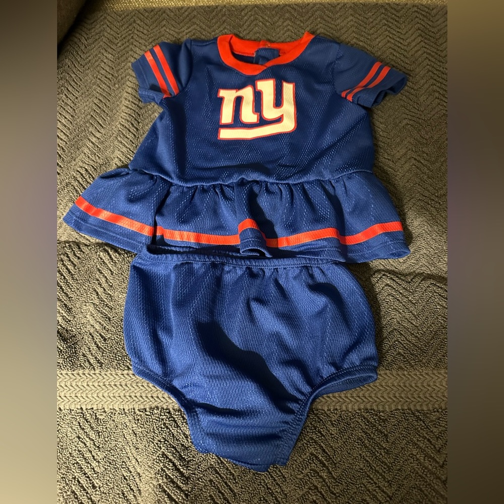 NFL Baby Girls New York Giants Cheerleader Dress and Panty Set Size 6-12 months